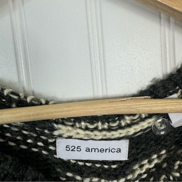 525 America Sweater XS Gray Black Cozy Warm Knit Chunky Long Sleeve Fall Casual - Picture 6 of 11